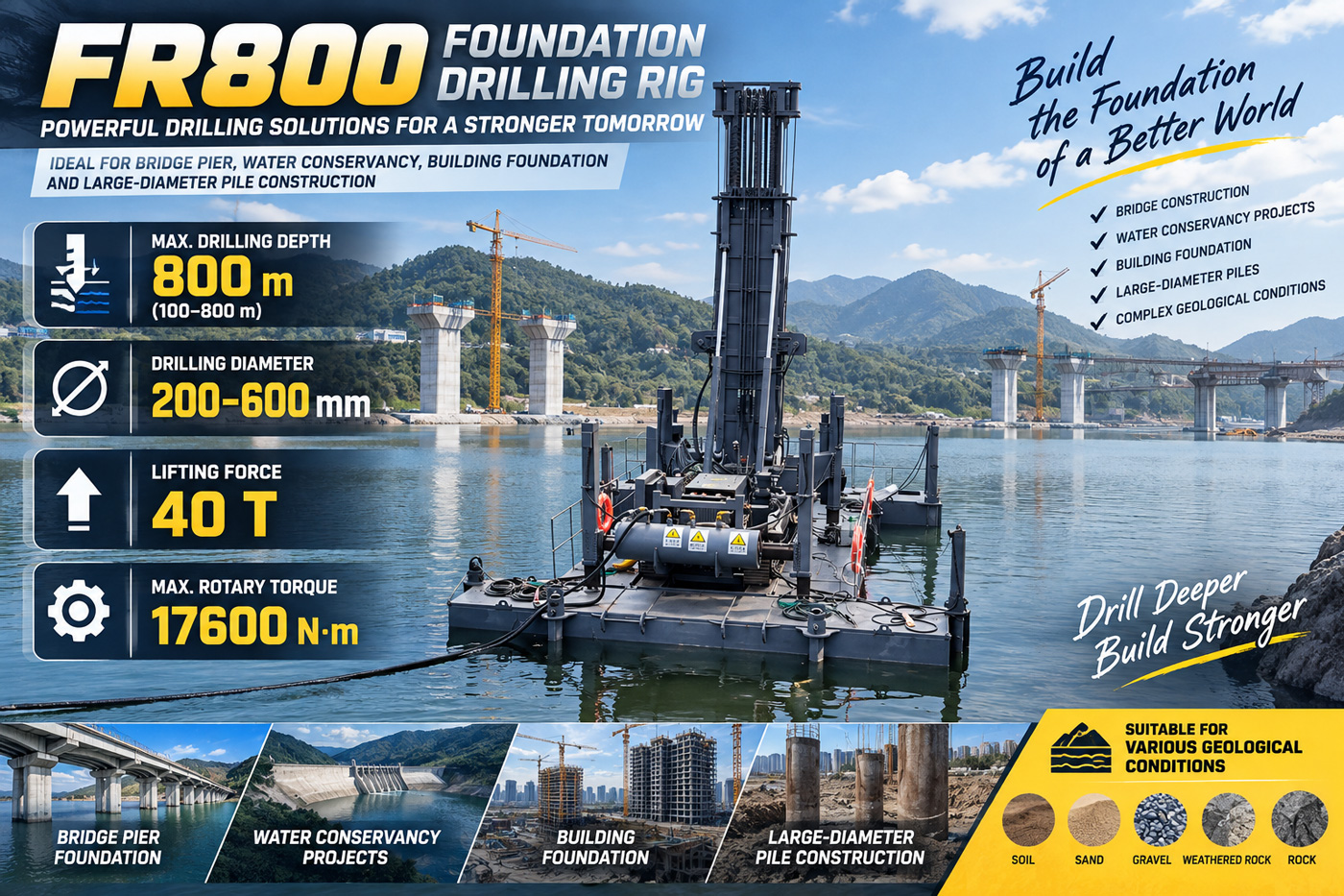 FR800 Kazık temel delici